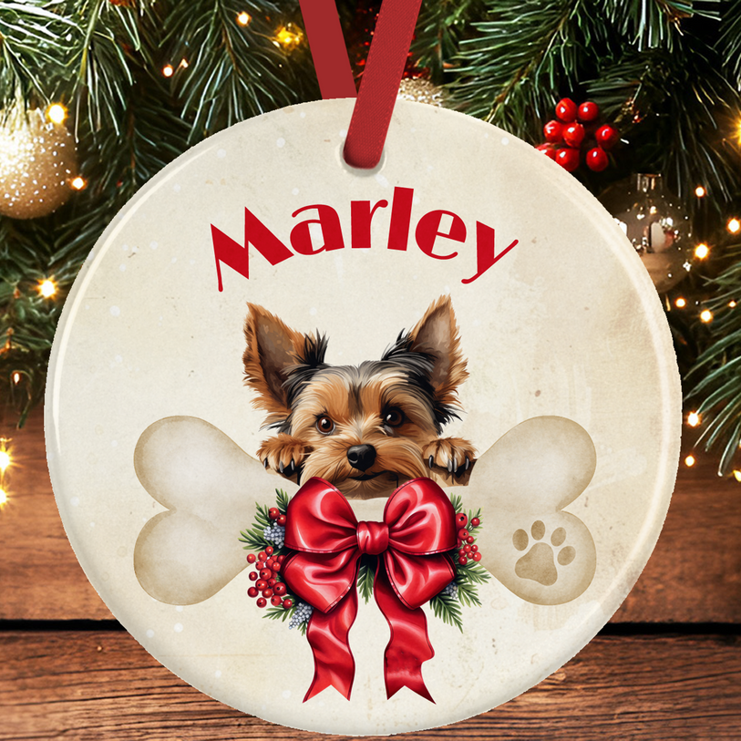 Yorkshire Terrier Christmas Tree Decoration