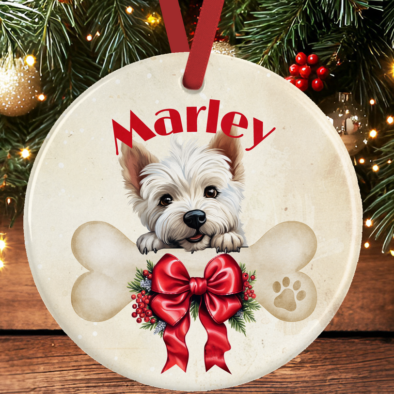 Westie Christmas Tree Decoration - West Highland Terrier Christmas Ornament