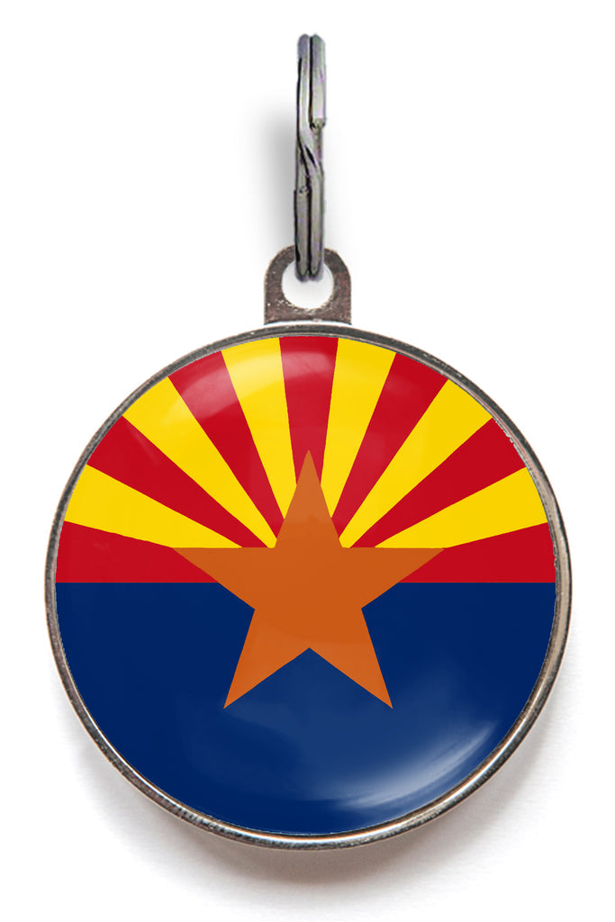 Arizona state flag dog tag for pets with customisable back for dogs and cats