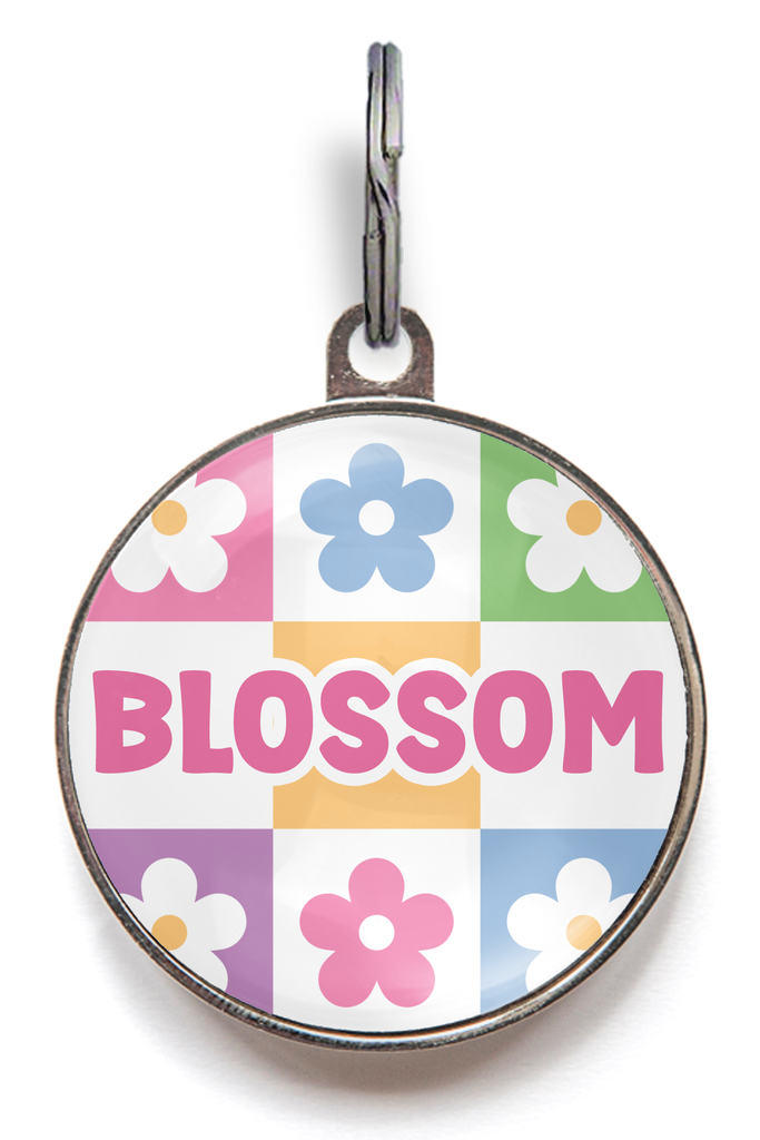 Groovy Flower Pet Name Tag