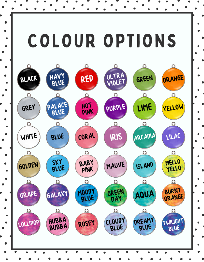 Background Colour Options for day of the dead dog tag