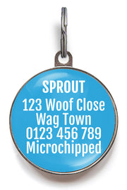 Back of fried egg pet tag - customise with up to 5 lines of text