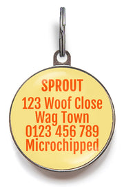 Back of island sunset dog tag