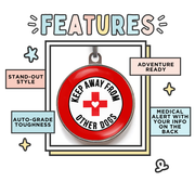 Keep Away From Other Dogs Dog Tag Features