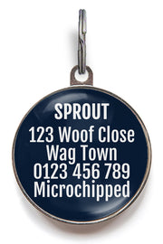 Back of mountain sky dog tag can be personalised with up to 5 lines of text