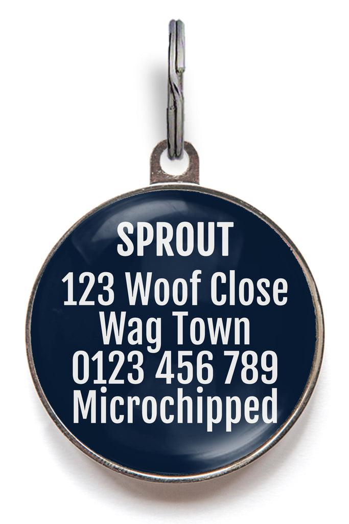 Back of mountain sky dog tag can be personalised with up to 5 lines of text