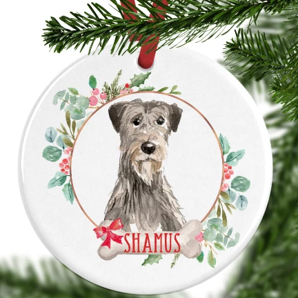 Irish Wolfhound Personalised Christmas Ornament