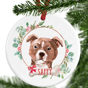 Staffy Personalised Christmas Ornament