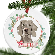 Weimaraner Personalised Christmas Ornament