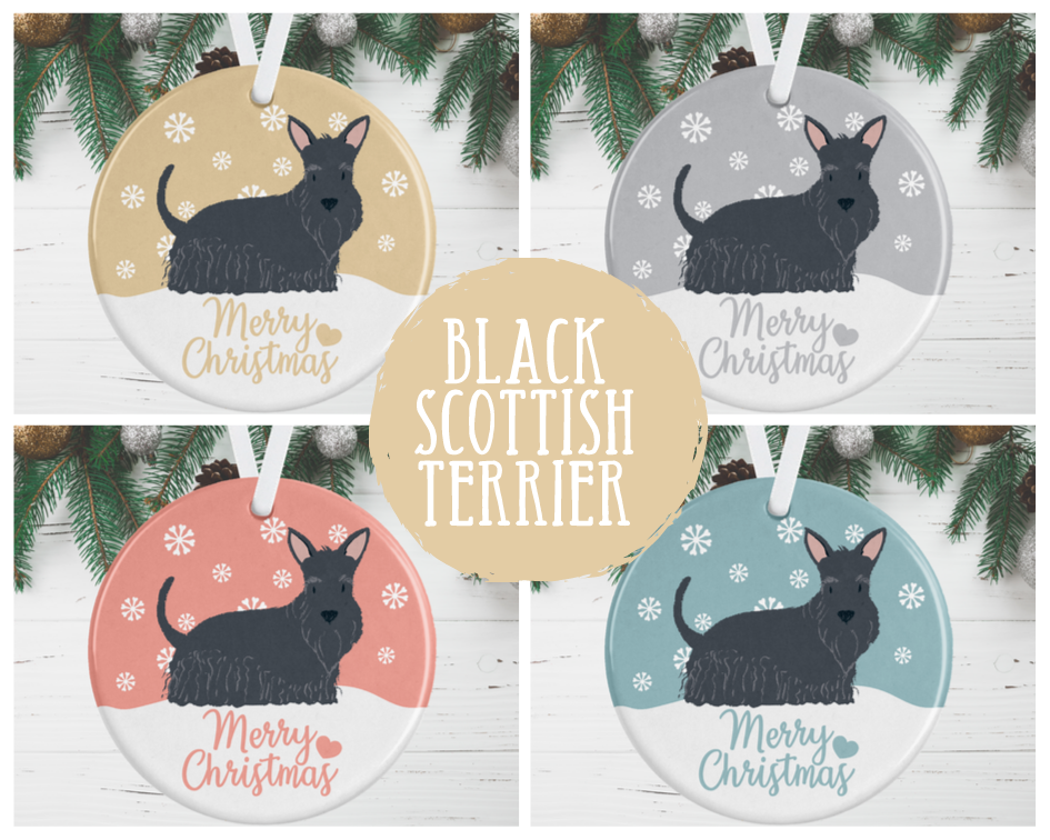 Black Scottish Terrier Christmas Decoration