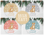 Brown Staffy Christmas Decoration