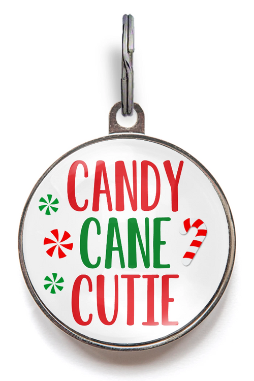 Candy Cane Cutie Christmas Dog Tag