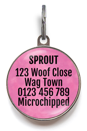 Back of I'm just a baby dog tag - can be personalised with up to 5 lines of text