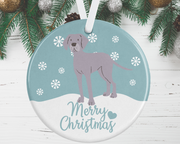 Weimaraner Christmas Decoration - Blue