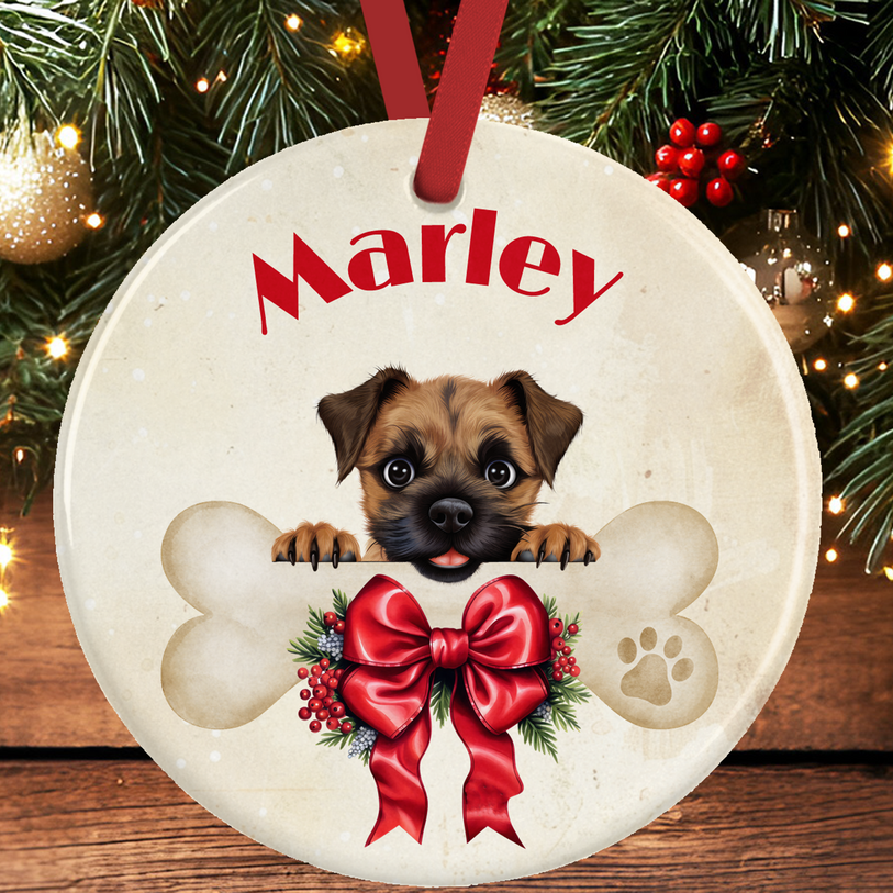 Border Terrier Christmas Tree Decoration 