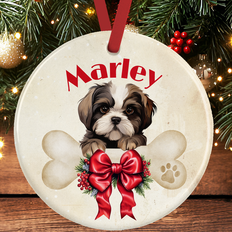 Shih Tzu Christmas Tree Decoration