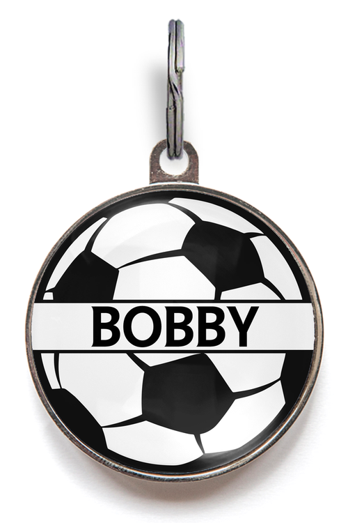 Football Dog Tag - Add your pet's name. Available in six colour options