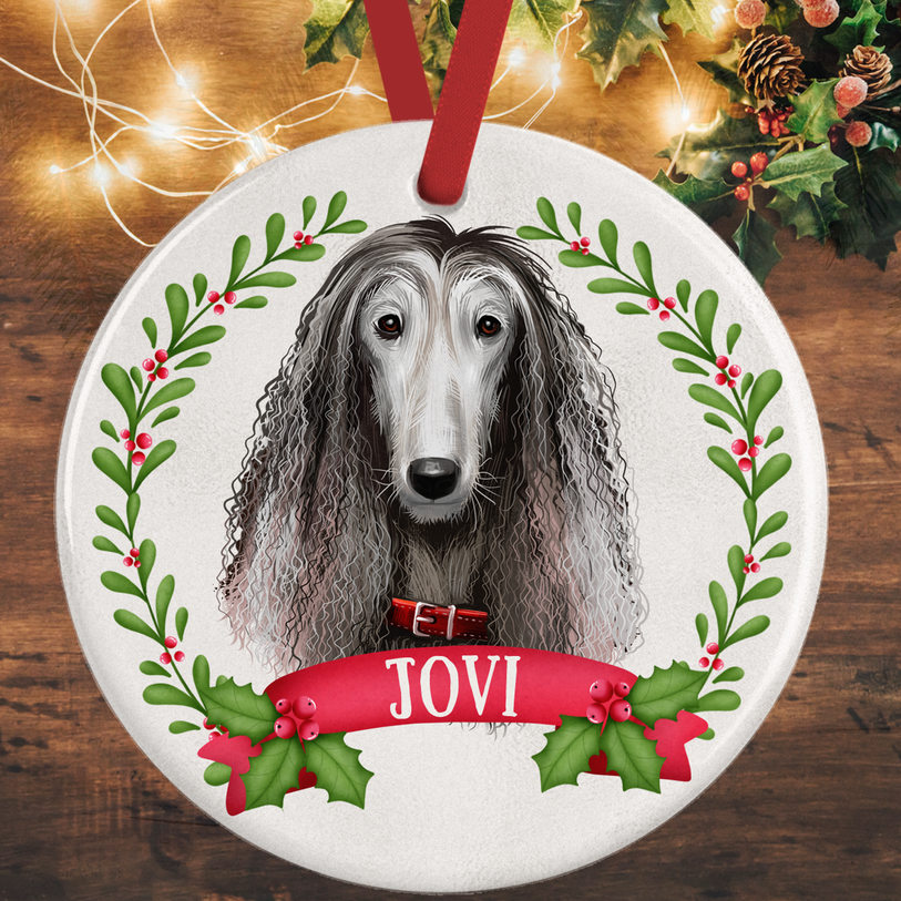 Afghan Hound Christmas Decoration
