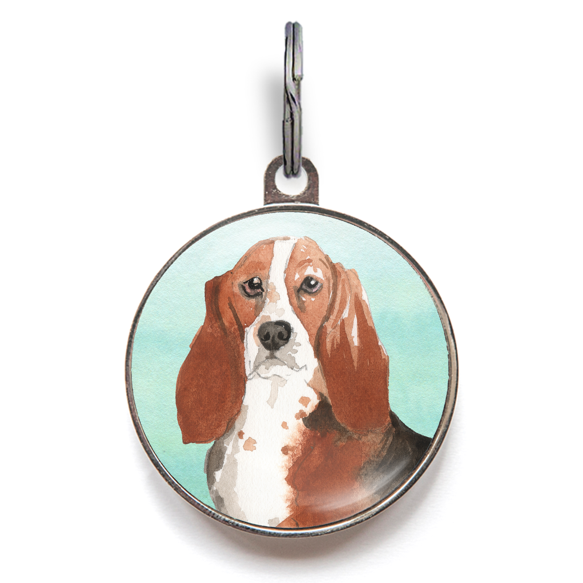 Basset Hound Dog Tag - Green