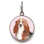 Basset Hound Dog Tag - Pink