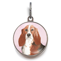 Basset Hound Dog Tag - Pink