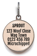 Add up to 100 characters of personalised contact information to the back of your Salty Vibes Pet Tag