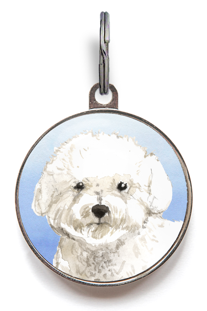 Bichon Frise Dog Tag - Blue