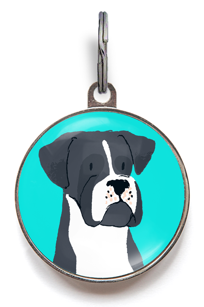 Black Boxer Dog ID Tag