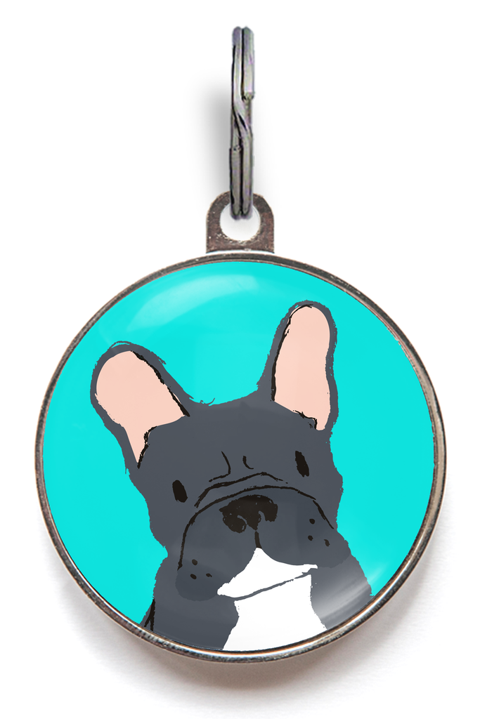 Black French Bulldog Dog ID Tag