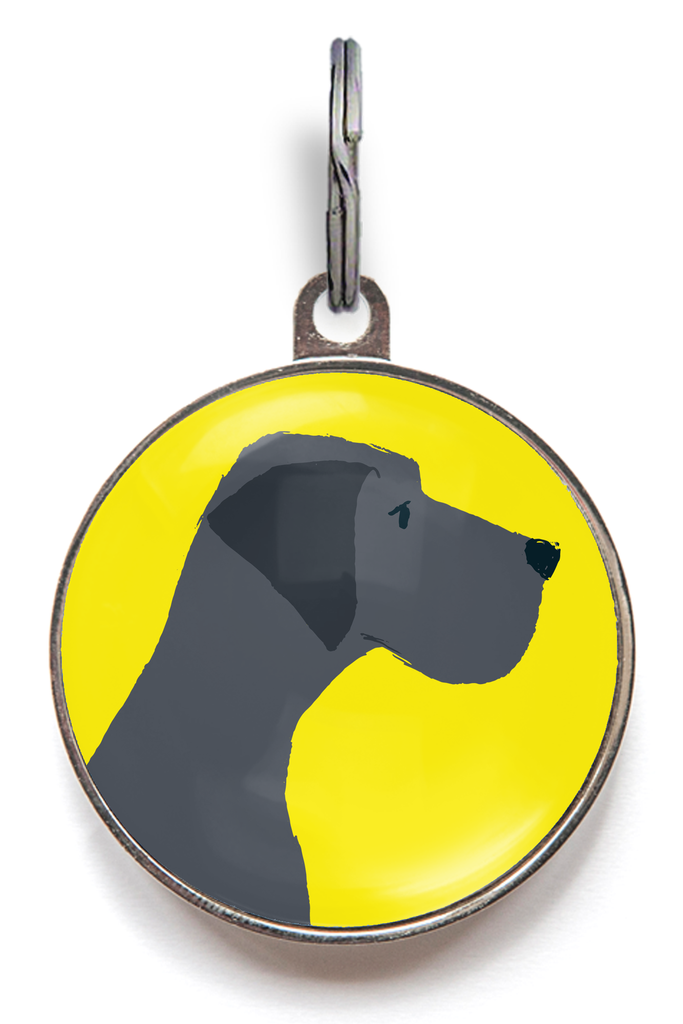Great Dane Dog ID Tag - Black Great Dane