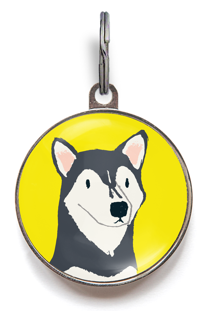 Black Husky Dog ID Tag