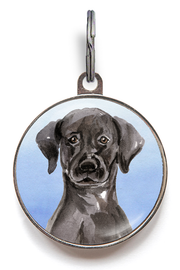 Black Labrador Dog Tag - Blue