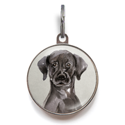 Black Labrador Dog Tag - Grey