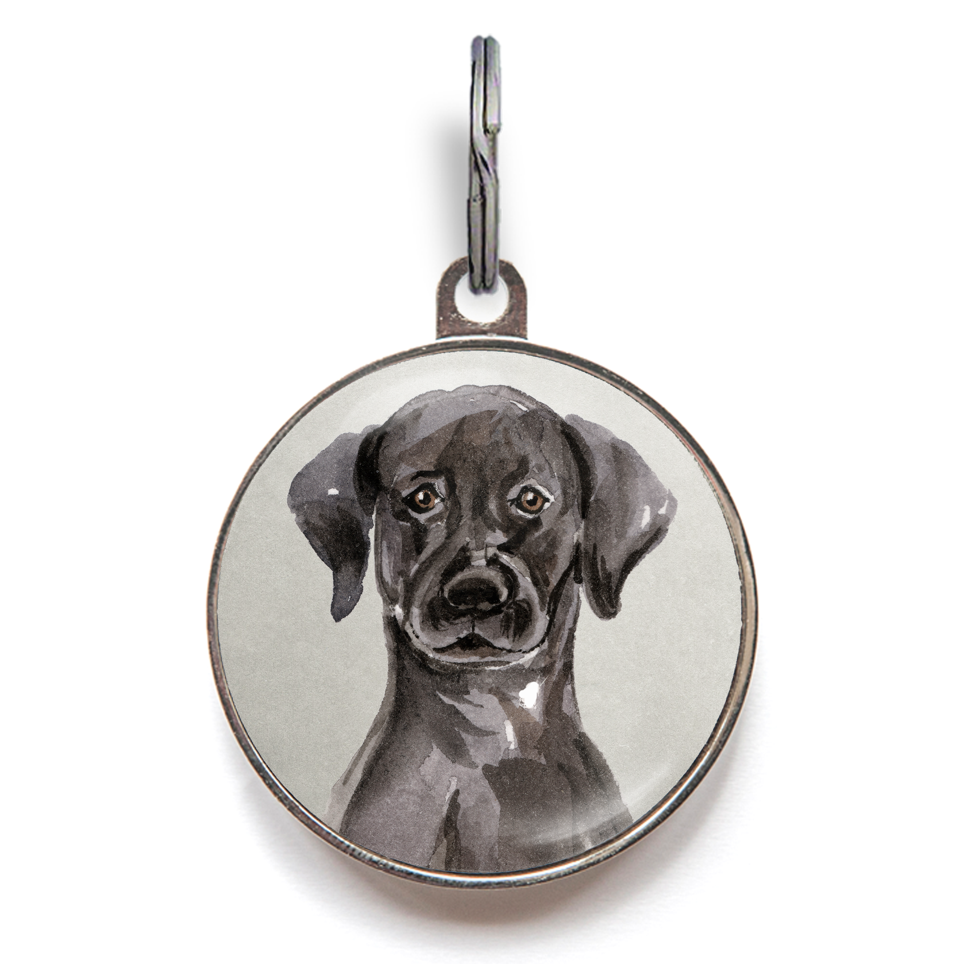 Black Labrador Dog Tag - Grey