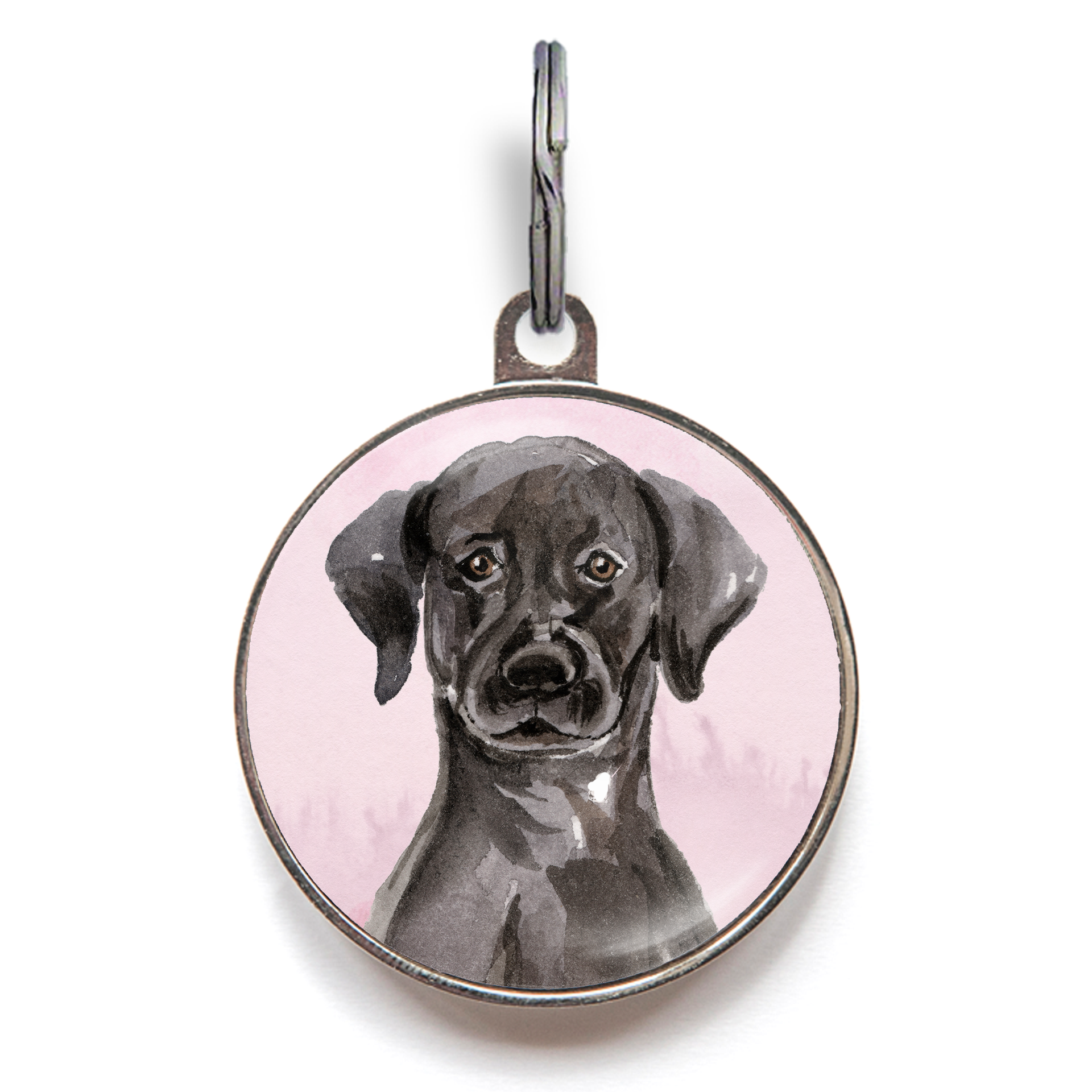 Black Labrador Dog Tag - Pink