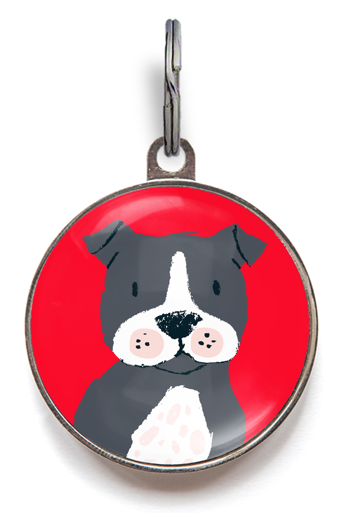 Black Staffie Dog ID Tag