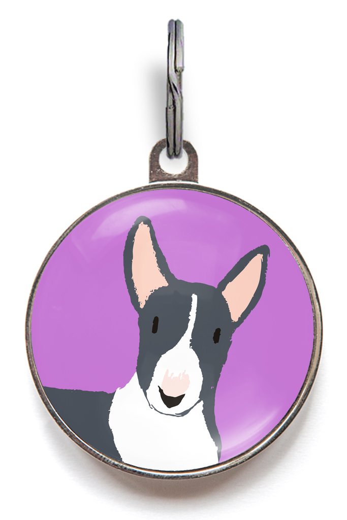 Bull Terrier Dog ID Tag - Black And White Bull Terrier