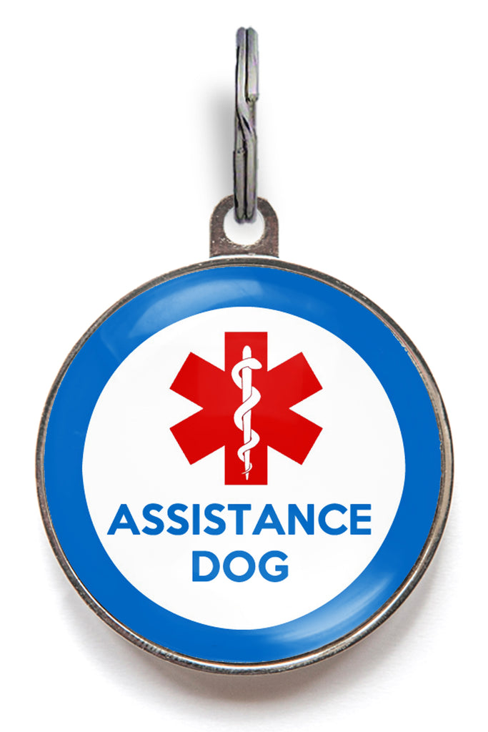 Assistance Dog ID Tag – Medical Alert Pet Tag for Service Dogs - Blue