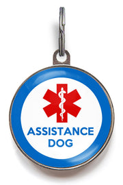Assistance Dog ID Tag – Medical Alert Pet Tag for Service Dogs - Blue