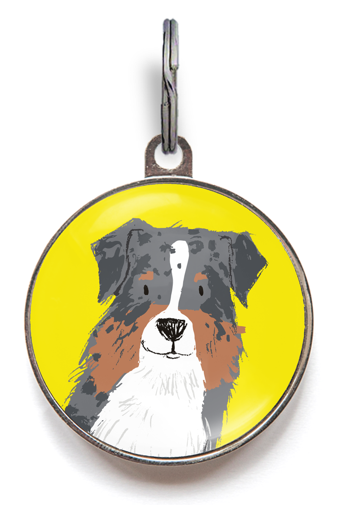 Blue Merle Australian Shepherd Dog ID Tag