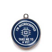 Blue microchipped take me to a vet dog ID tag