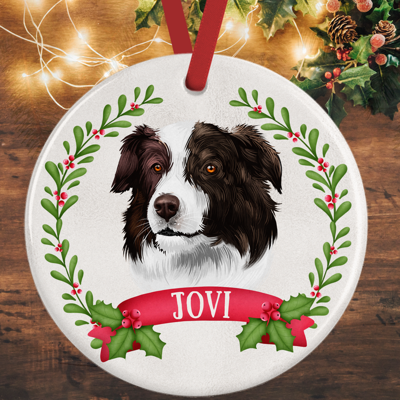 Border Collie Christmas Decoration