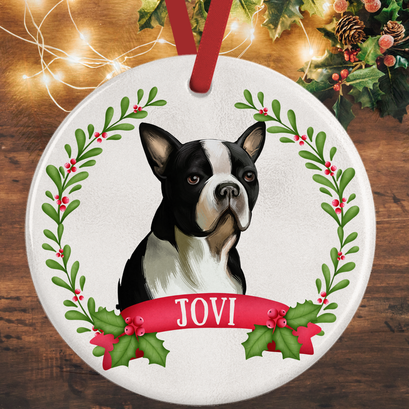 Boston Terrier Christmas Decoration