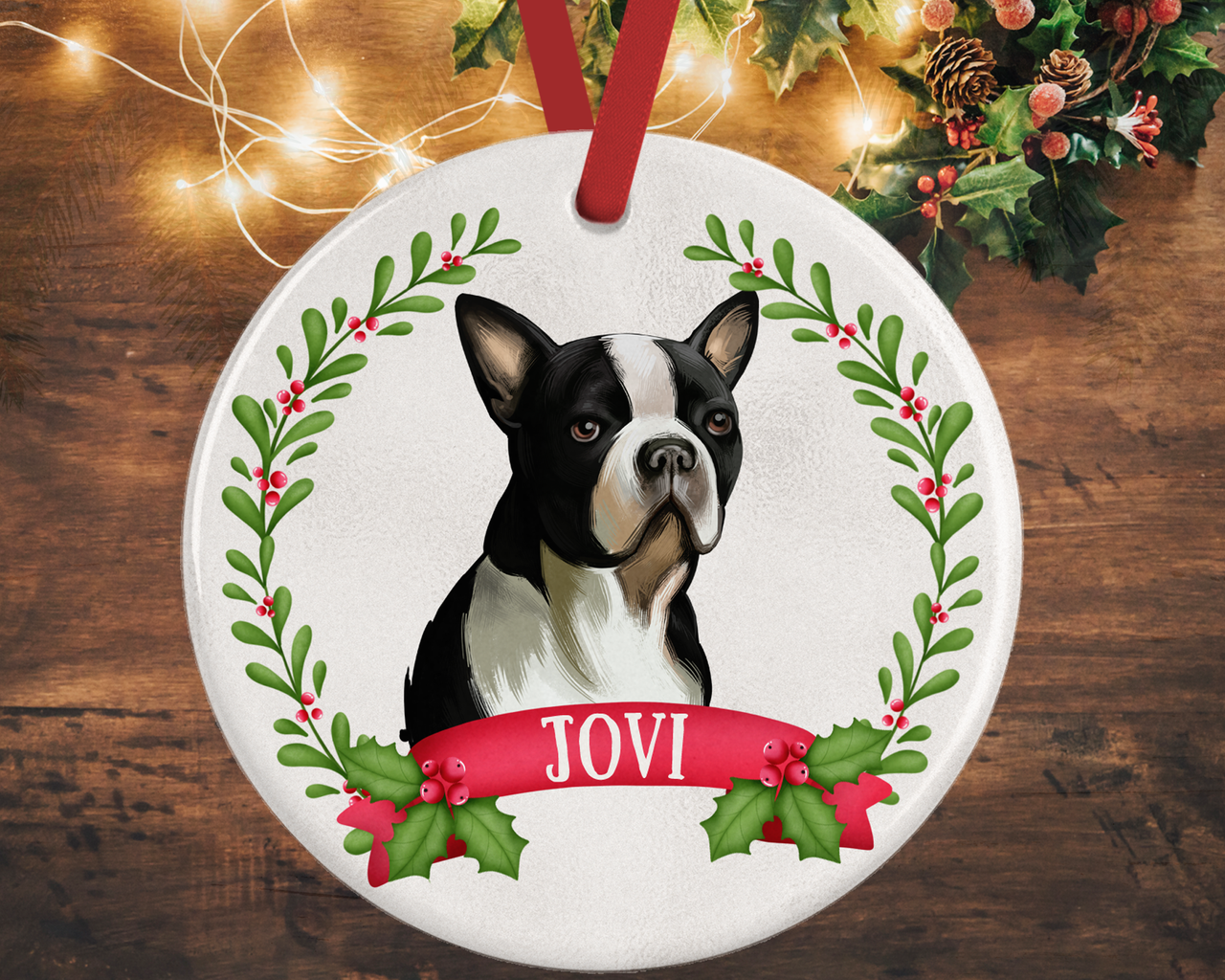 Boston Terrier Christmas Decoration