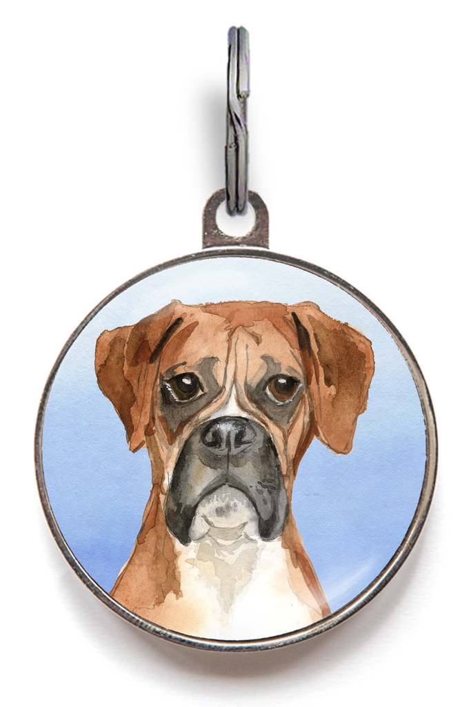 Boxer Dog Tag - Blue