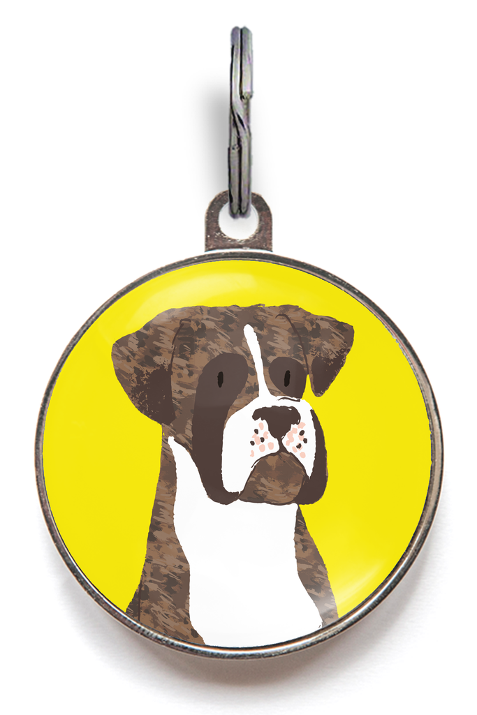 Brindle Boxer Dog ID Tag