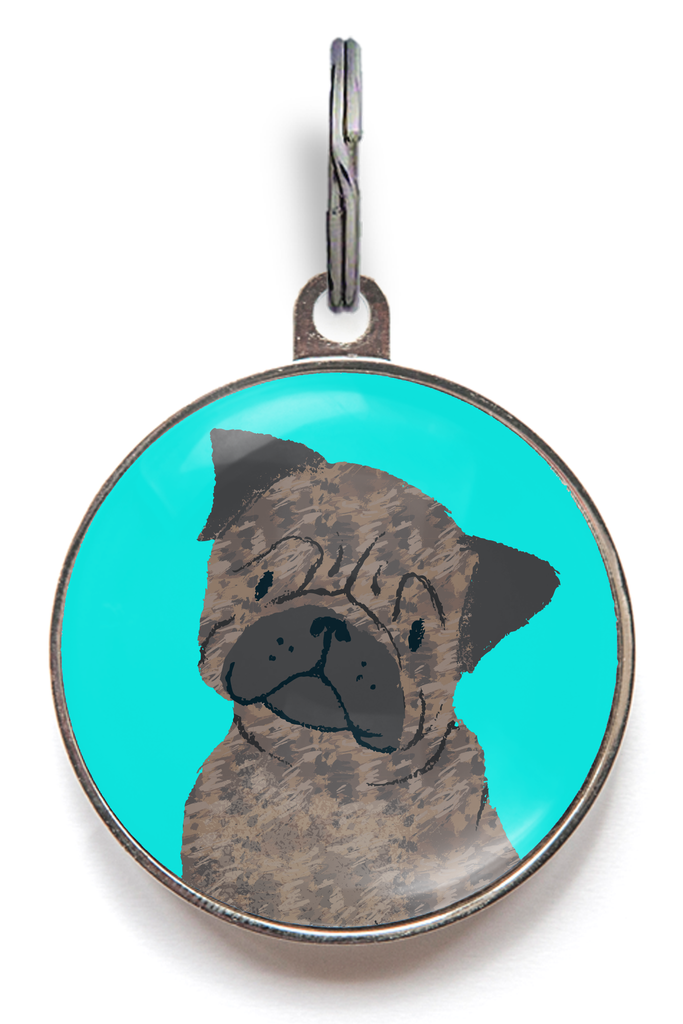 Pug Dog ID Tag - Brindle