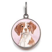 Brittany Spaniel Dog Tag - Pink