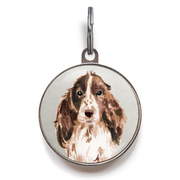 Brown Cocker Spaniel Dog Tag - Grey