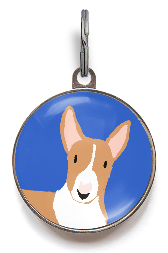 Brown & White Bull Terrier Dog ID Tag